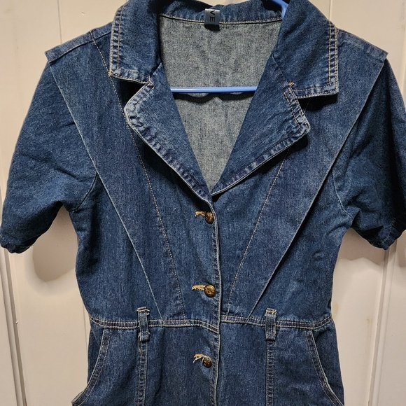 Denim Collared Maxi Dress size M. - Picture 3 of 8